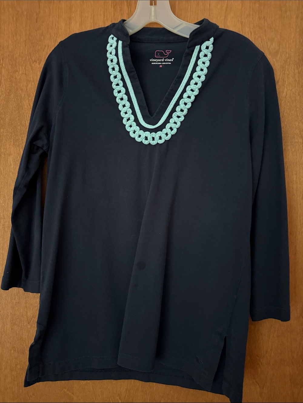 Vineyard Vines Navy Tunic with Mint Trim Detail,medium, new
